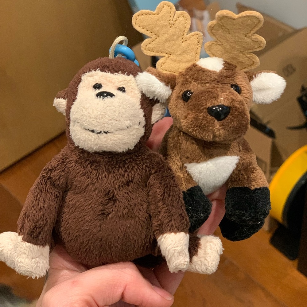 Kinz Klips (Webkinz Keychains): Reindeer & Monkey